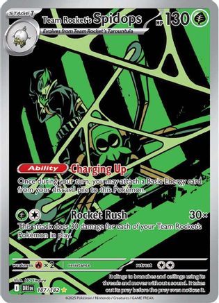 Team Rocket's Spidops 187/182 - Holofoil SV10 Destined Rivals - Illustration Rare