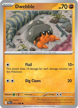 Dwebble 051/086 - Reverse Holofoil SV Black Bolt - Common