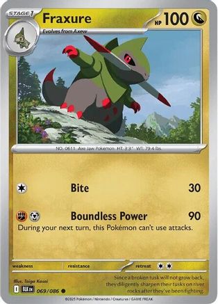 Fraxure 069/086 - Reverse Holofoil SV Black Bolt - Common