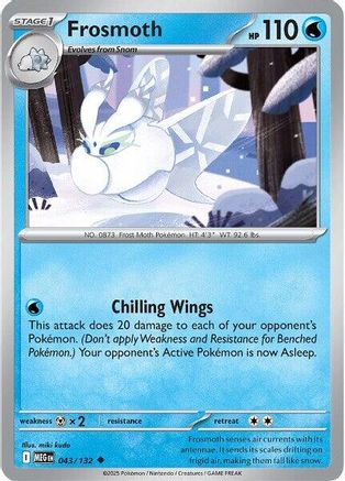 Frosmoth 043/132 - Reverse Holofoil ME01 Mega Evolution - Uncommon