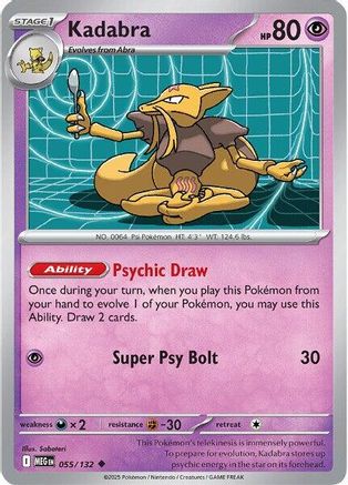 Kadabra 055/132 - Reverse Holofoil ME01 Mega Evolution - Uncommon