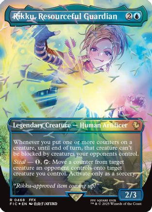 Rikku, Resourceful Guardian (Borderless) (Chocobo Track Foil) (FIC-468) - Commander: FINAL FANTASY Foil