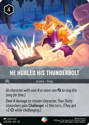 He Hurled His Thunderbolt (Epic) (222/204) - Whispers in the Well Holofoil