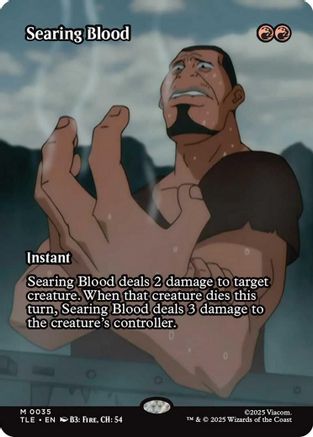 Searing Blood (Borderless) (TLE-035) - Avatar: The Last Airbender: Eternal-Legal Foil