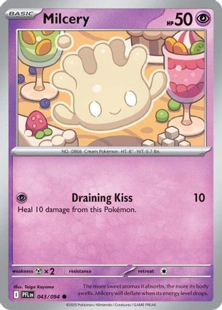 Milcery 043/094 - Reverse Holofoil ME02 Phantasmal Flames - Common