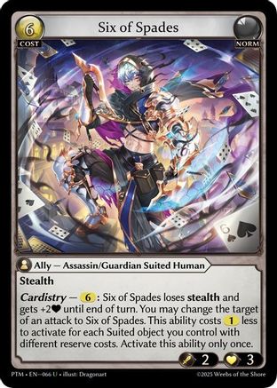 Six of Spades (Curio Foil) (066) - Phantom Monarchs Foil