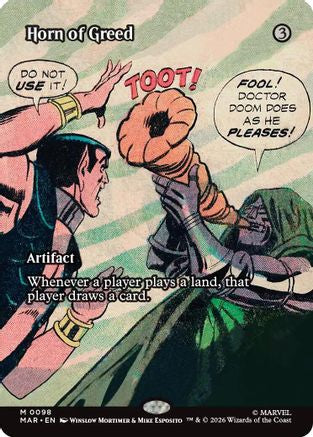 Horn of Greed (Borderless) (MAR-098) - Marvel Universe Eternal-Legal