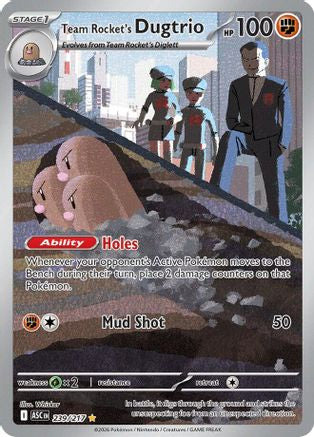 Team Rocket's Dugtrio 239/217 - Holofoil ME Ascended Heroes - Illustration Rare