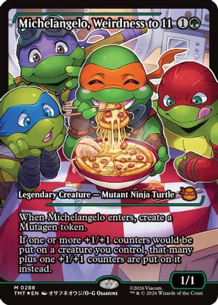 Michelangelo, Weirdness to 11 (Showcase) (TMT-288) - Teenage Mutant Ninja Turtles Foil