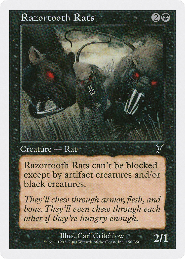 Razortooth Rats (7ED-158★) - 7th Edition