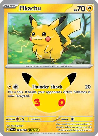Pikachu 023/128 - Holofoil ME 30th Celebration - None
