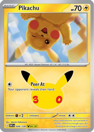 Pikachu 026/128 - Holofoil ME 30th Celebration - None