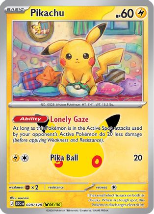 Pikachu 028/128 - Holofoil ME 30th Celebration - None