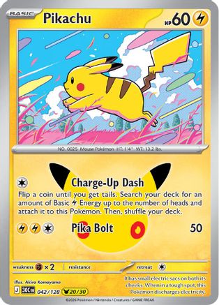 Pikachu 042/128 - Holofoil ME 30th Celebration - None
