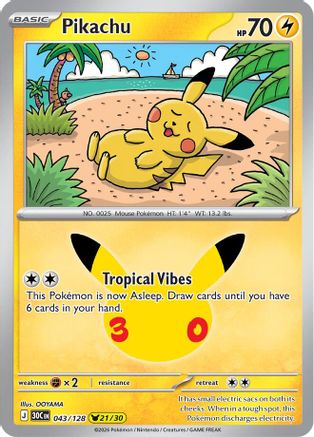 Pikachu 043/128 - Holofoil ME 30th Celebration - None