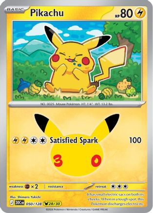 Pikachu 050/128 - Holofoil ME 30th Celebration - None