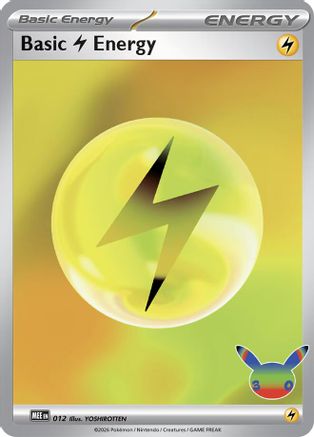 Basic Lightning Energy (30th Celebration) 012 - Holofoil MEE Mega Evolution Energies - Futuristic Rare