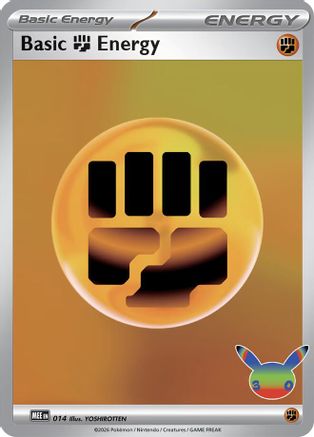 Basic Fighting Energy (30th Celebration) 014 - Holofoil MEE Mega Evolution Energies - Futuristic Rare
