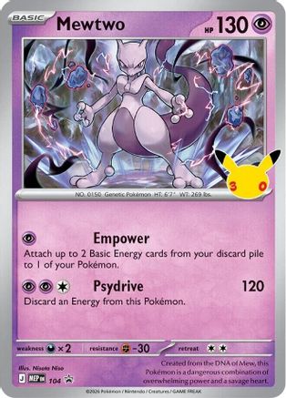 Mewtwo (30th Celebration) 104 - Holofoil ME Mega Evolution Promo - Promo