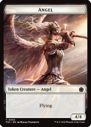 Angel (0002) // Clue Double-Sided Token (FDC-2 // 13) - Commander: Foundations