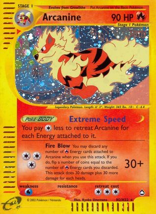 Arcanine (H2) (H2) 0H2 - Holofoil Aquapolis - Holo Rare