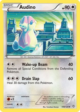 Audino 108 - Reverse Holofoil Dragons Exalted - Uncommon