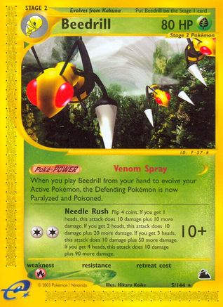 Beedrill (5) (5) 005 - Reverse Holofoil Skyridge - Rare