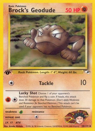 Brock's Geodude (38) (38) 038/132 - 1st Edition Gym Heroes - Uncommon