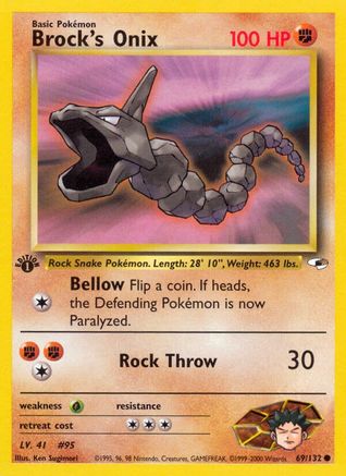Brock's Onix (69) (69) 069/132 - 1st Edition Gym Heroes - Common