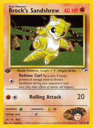 Brock's Sandshrew (71) (71) 071/132 - 1st Edition Gym Heroes - Common
