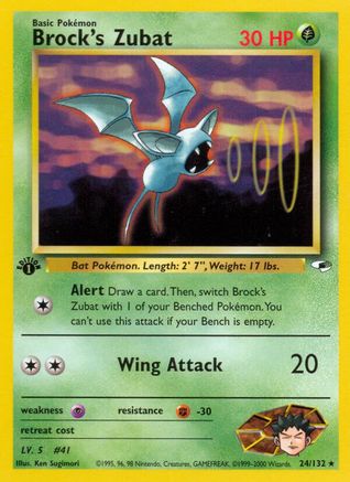 Brock's Zubat (24) (24) 024/132 - 1st Edition Gym Heroes - Rare