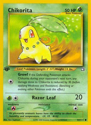 Chikorita (54) (54) 054/111 - 1st Edition Neo Genesis - Common