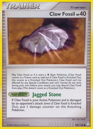 Claw Fossil 138 - Reverse Holofoil Legends Awakened - Common