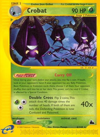 Crobat (6) (6) 006 - Reverse Holofoil Skyridge - Rare