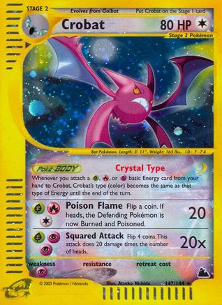 Crobat (147) (147) 147 - Reverse Holofoil Skyridge - Secret Rare