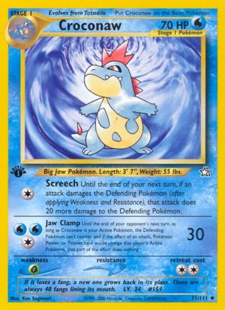 Croconaw (31) (31) 031/111 - 1st Edition Neo Genesis - Uncommon