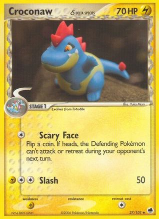 Croconaw (Delta Species) 027/101 - Reverse Holofoil Dragon Frontiers - Uncommon