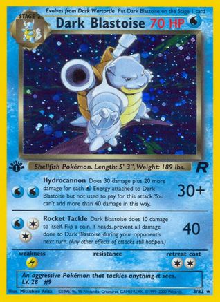 Dark Blastoise (3) (3) 003/82 - 1st Edition Holofoil Team Rocket - Holo Rare