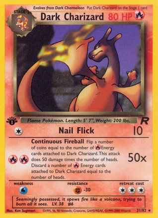 Dark Charizard (21) (21) 021/82 - 1st Edition Team Rocket - Rare