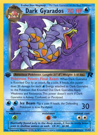 Dark Gyarados (25) (25) 025/82 - 1st Edition Team Rocket - Rare