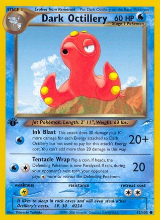 Dark Octillery 062/105 - 1st Edition Neo Destiny - Common