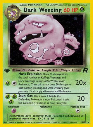 Dark Weezing (14) (14) 014/82 - 1st Edition Holofoil Team Rocket - Holo Rare