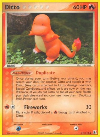 Ditto (Charmander) 061/113 - Reverse Holofoil Delta Species - Common
