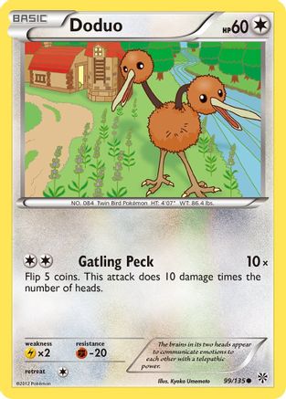 Doduo 099 - Reverse Holofoil Plasma Storm - Common