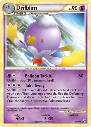 Drifblim 012 - Reverse Holofoil Undaunted - Rare