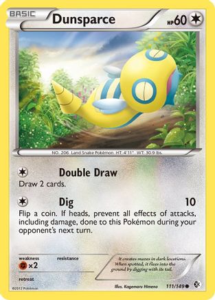 Dunsparce 111 - Reverse Holofoil Boundaries Crossed - Common