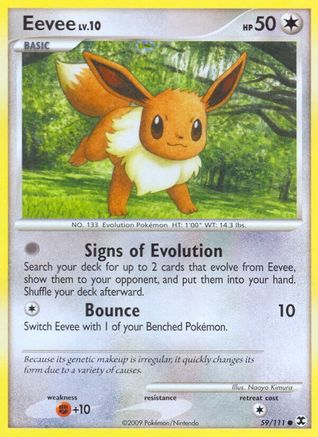 Eevee 059/111 - Reverse Holofoil Rising Rivals - Common