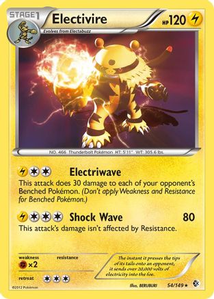 Electivire 054 - Reverse Holofoil Boundaries Crossed - Holo Rare