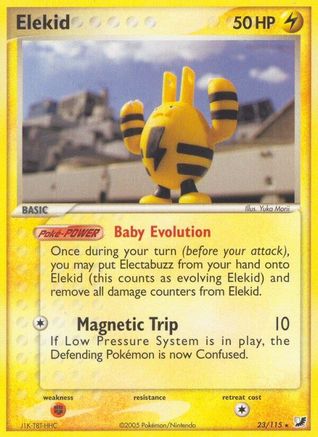 Elekid 023 - Reverse Holofoil Unseen Forces - Rare