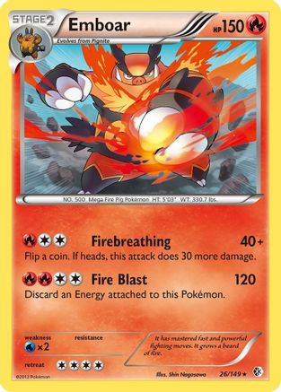 Emboar 026 - Holofoil Boundaries Crossed - Holo Rare